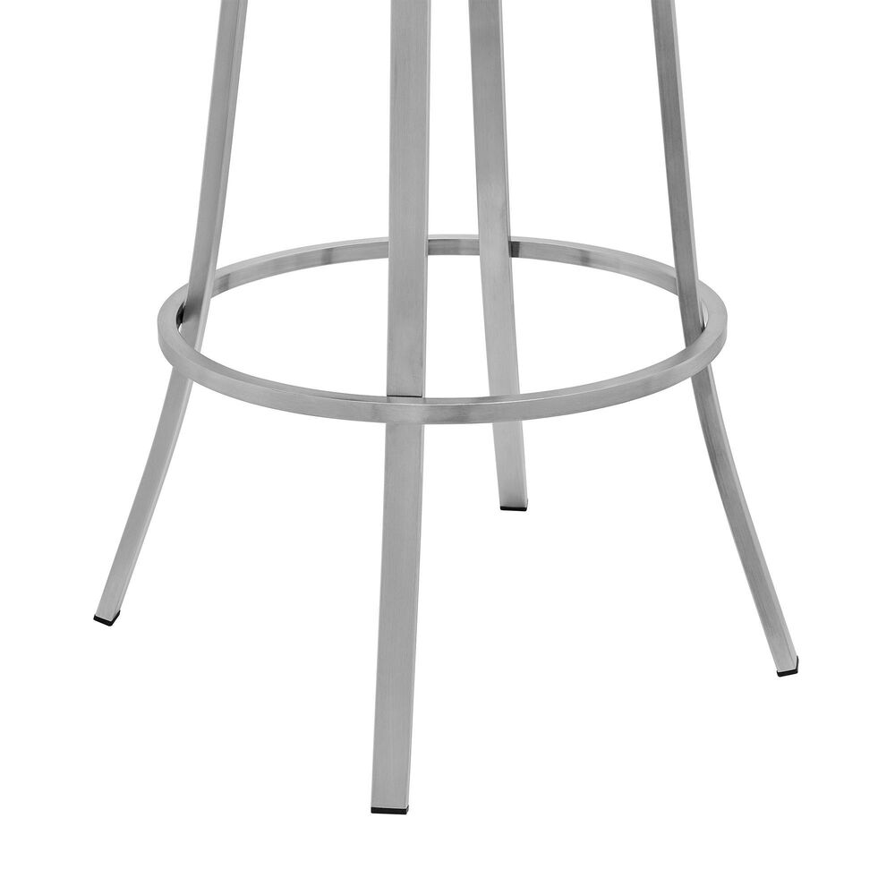 Blue River Palmdale 26&quot; Swivel Counter Stool with Black Seat in Brushed Stainless Steel, , large