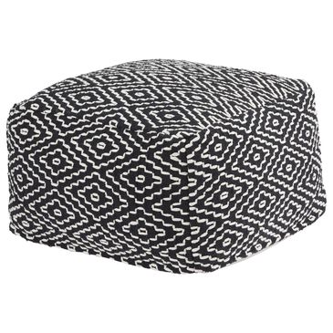 Ashley Jasett Pouf in Black and Ivory, , large