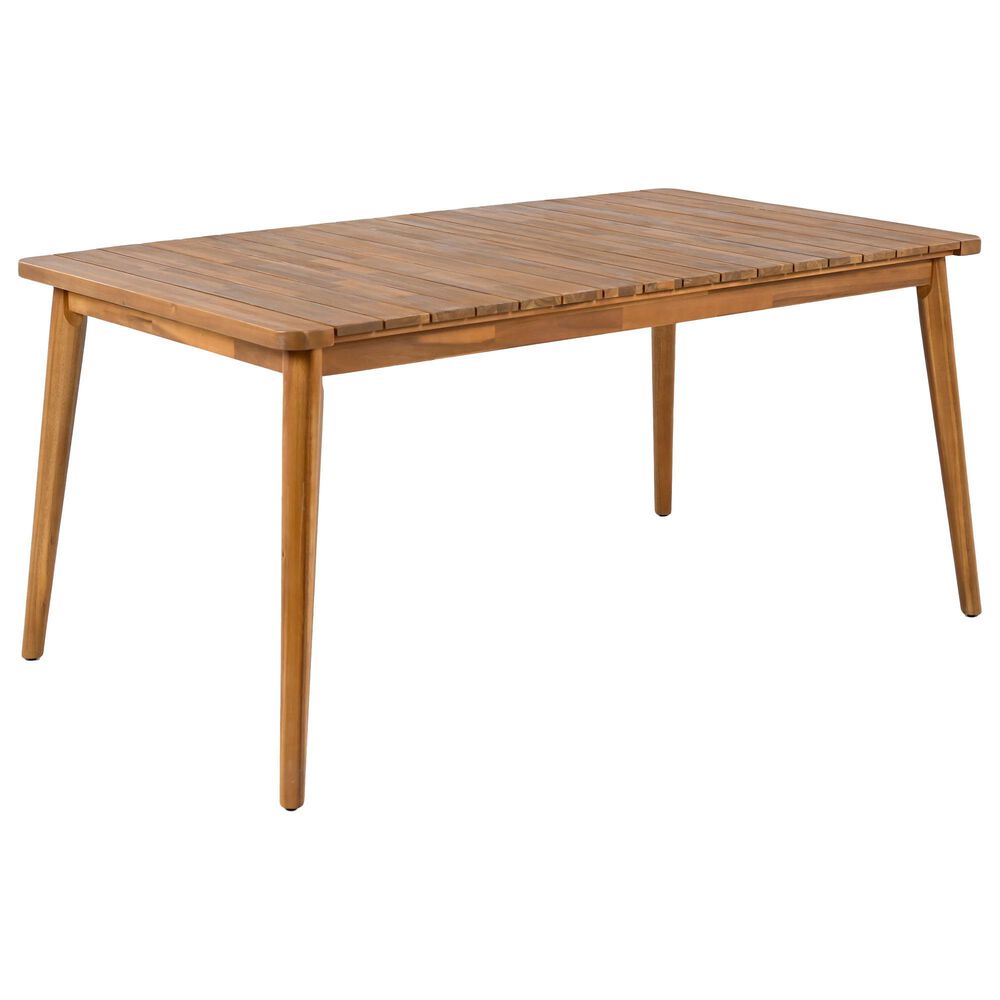 Hearth and Haven Outdoor 63" Rectangular Dining Table in Teak - Table Only, , large