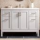 Kohler Hadron 48" Single Bathroom Vanity in Atmos Grey with 3 cm Bianco Bella Quartz Top and Oval Sink, , large