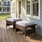 Sunwell Garden Outdoor Ottoman with Beige Cushion in Brown (Set of 2), , large