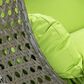 Leisuremod 57" Patio 2-Seat Hanging Egg Swing Chair with Light Green Cushion in Beige, , large