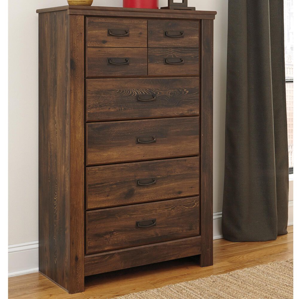 Signature Design by Ashley Quinden 5-Drawer Chest in Dark Brown, , large