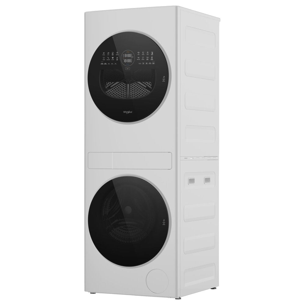 Whirlpool 2.7 Cu. Ft. Washer and 4.3 Cu. Ft. Electric Dryer Stack Laundry in White, , large