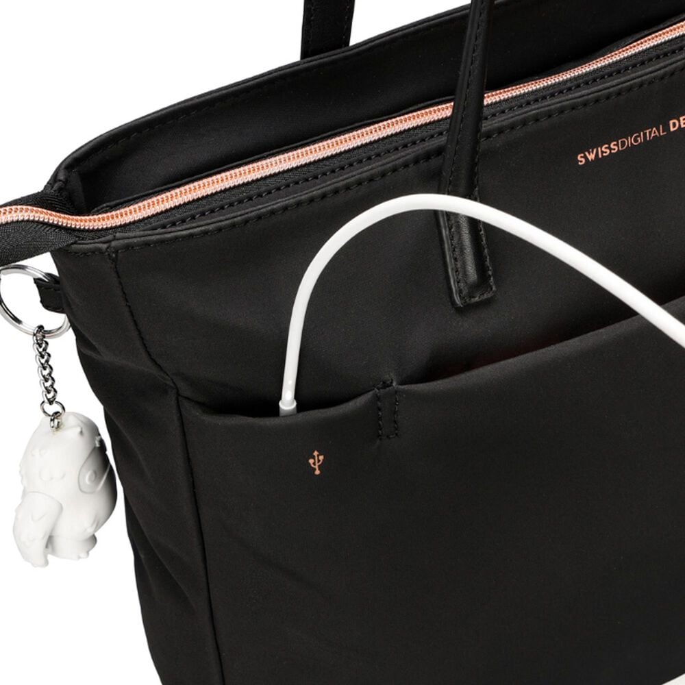 Swissdigital Katy Rose NG Tote Bag with LED Light in Black, , large