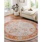 Surya Avant Garde 7"10" Round Orange, Blue and Beige Area Rug, , large