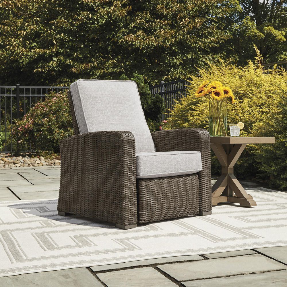 Ashley Beachcroft Outdoor Recliner in Beige, , large