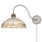 Golden Lighting Kinsley 1-Light Wall Sconce with Antique Ivory Shade in Aged Galvanized Steel, , large