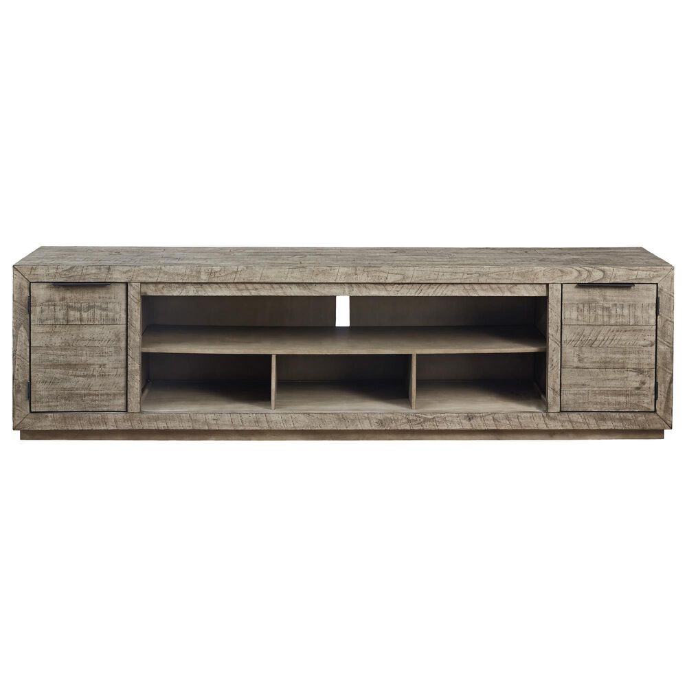 Ashley Krystanza 92&quot; TV Stand in Weathered Gray, , large