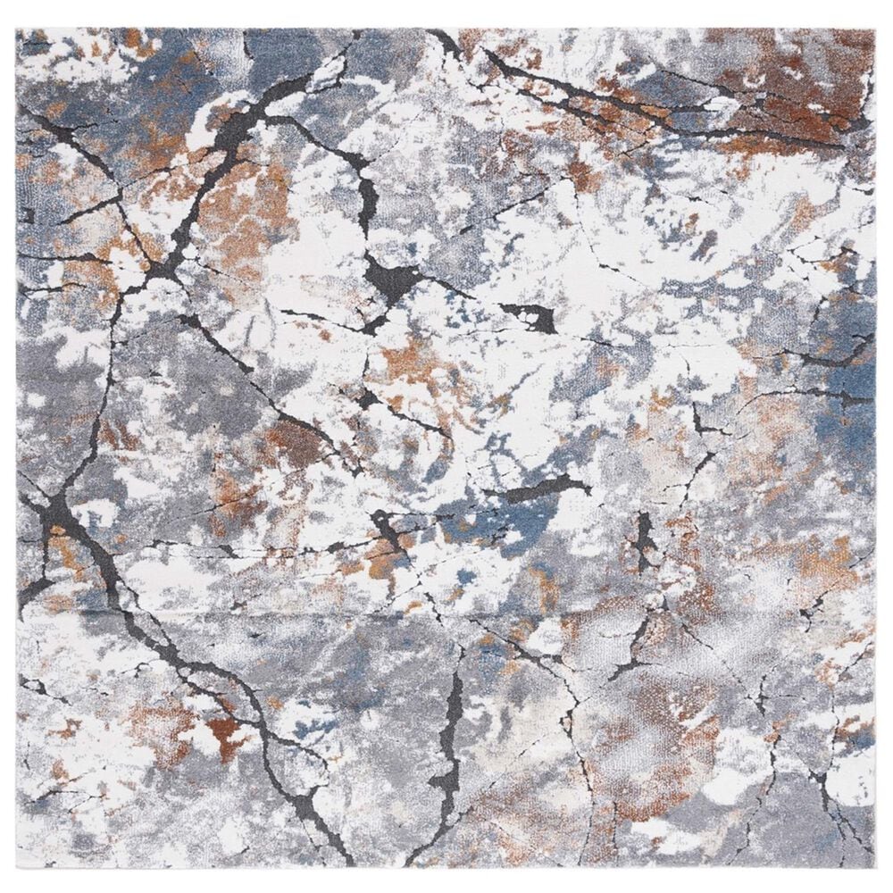 Safavieh Cyrus Shag CYR142F 6"7" Square Grey and Ivory Area Rug, , large