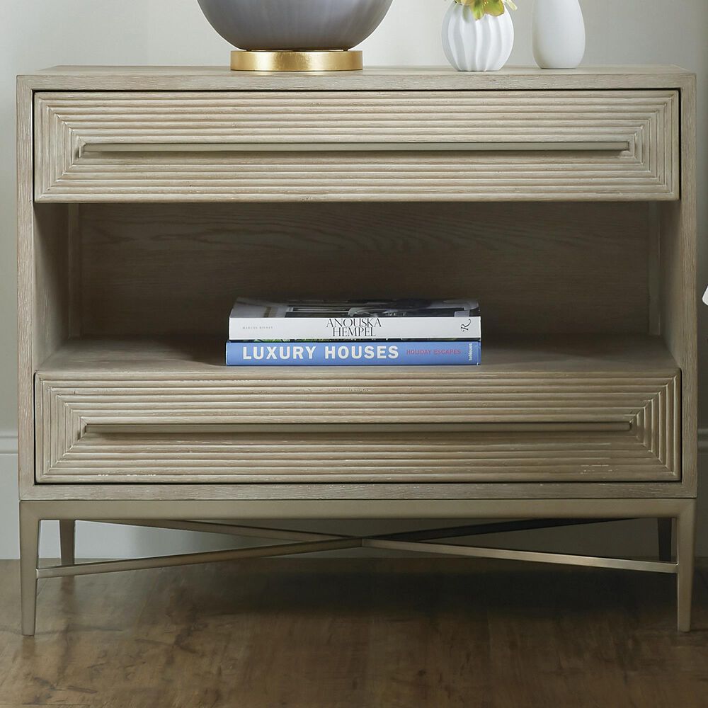 Hooker Furniture Cascade 2-Drawer Nightstand in Taupe and Champagne, , large