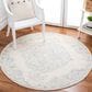 Safavieh Micro-Loop MLP516A 5" Round Ivory and Blue Area Rug, , large