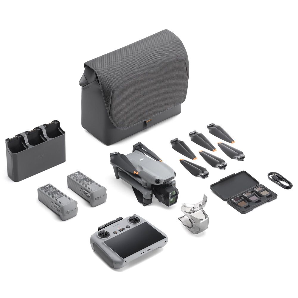 DJI Air 3S Drone with Fly More Combo and RC-2 Remote Controller in Gray, , large