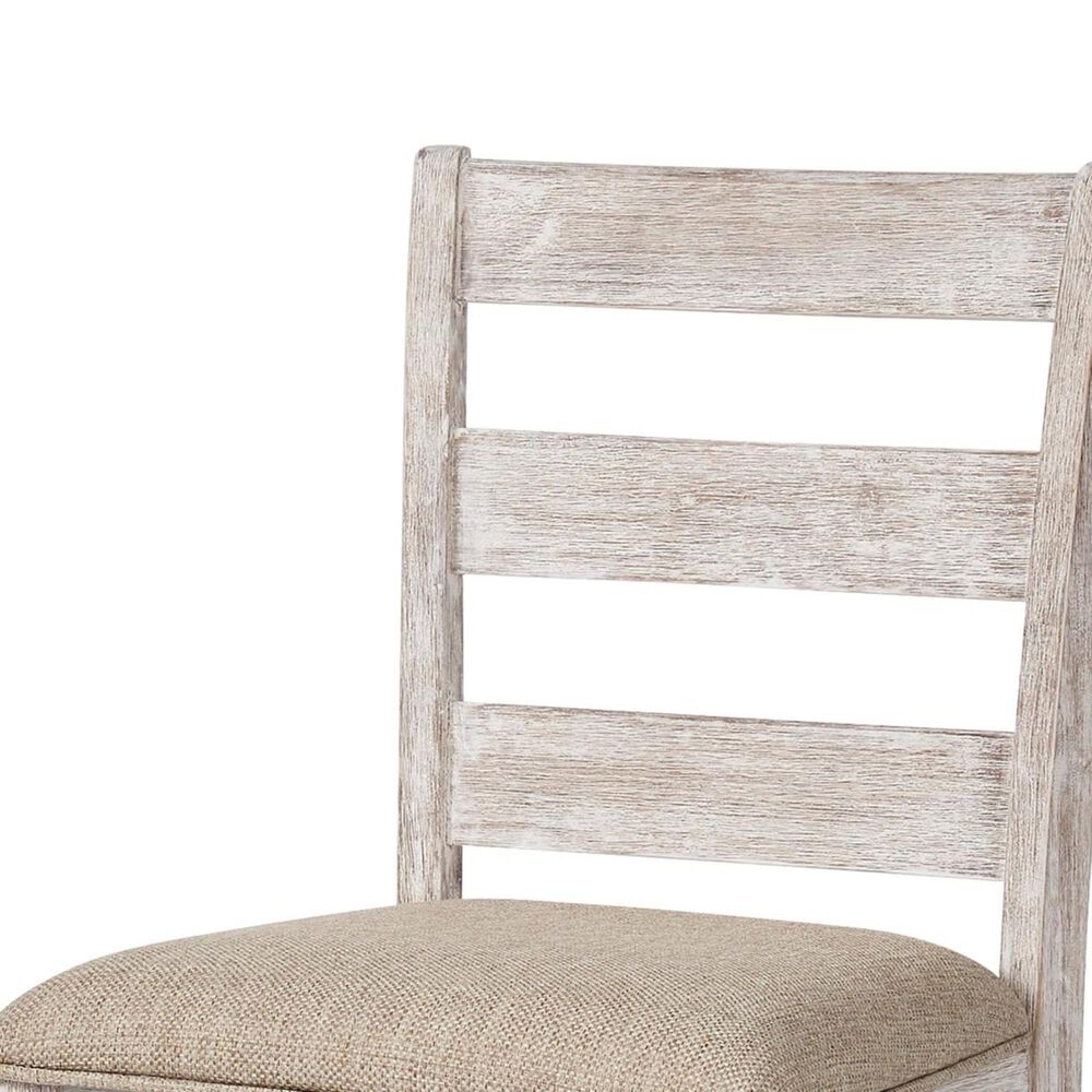 Signature Design by Ashley Skempton 24&quot; Upholstered Counter Stool with Back in White and Light Brown, , large