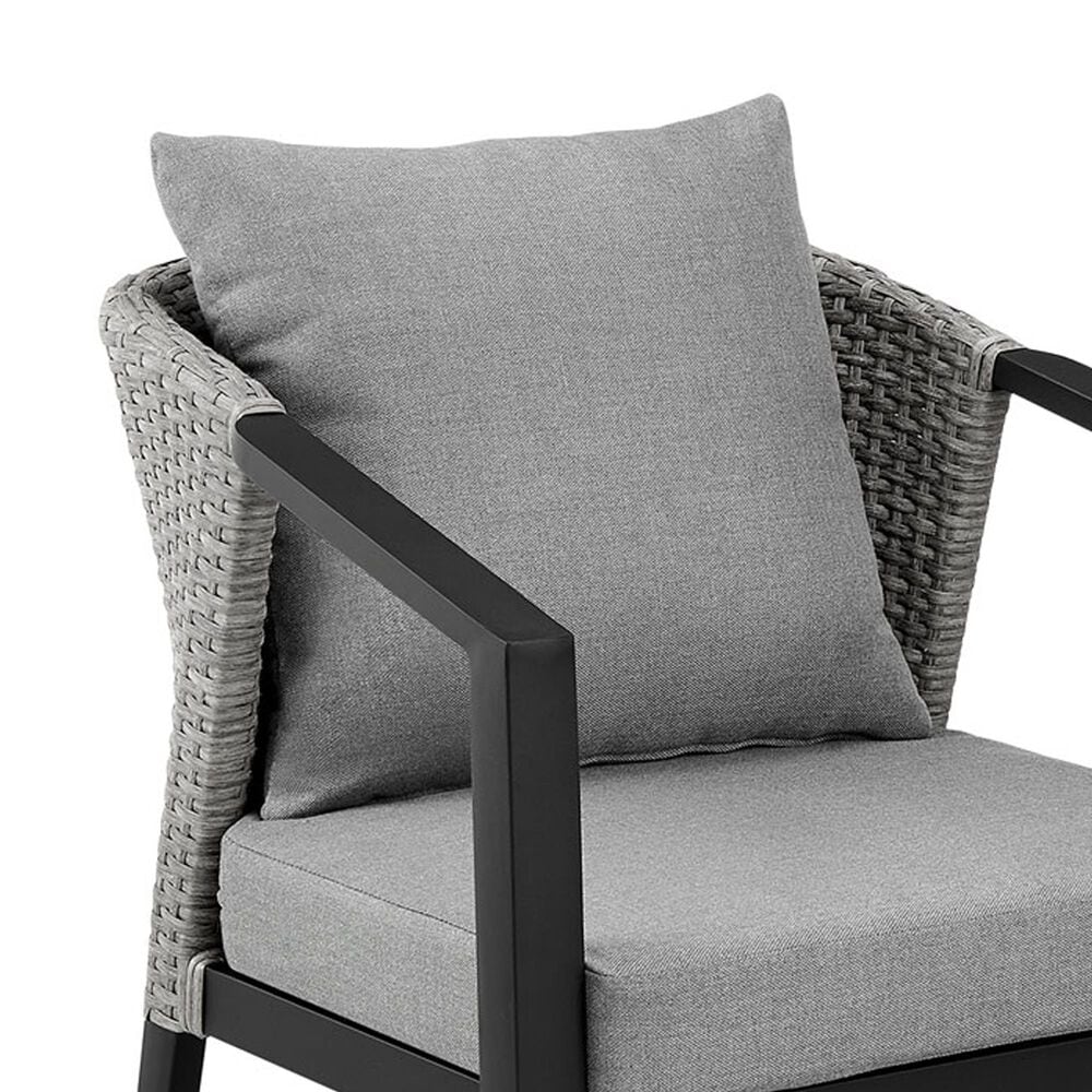 Blue River Palma Outdoor Dining Chair with Dark Grey Cushion in Black and Grey (Set of 2), , large