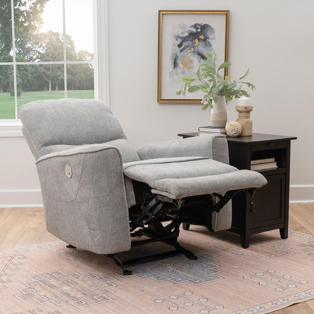 Linon Home Decor Colton Power Recliner in Grey, , large