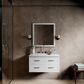 Lexora Home Castor 36" Single Bathroom Vanity in White with 2 cm White Cultured Marble Top and Rectangular Sink, , large