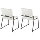 LumiSource Dutchess Side Chair with White Faux Leather Cushion in Black (Set of 2), , large