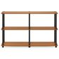 HOMLUX Turn-N-Tube 3-Tier Double Size Storage Display Rack in Light Cherry and Black, , large