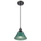 Golden Lighting Orwell 1-Light Small Pendant with Pine Green Shade in Matte Black, , large