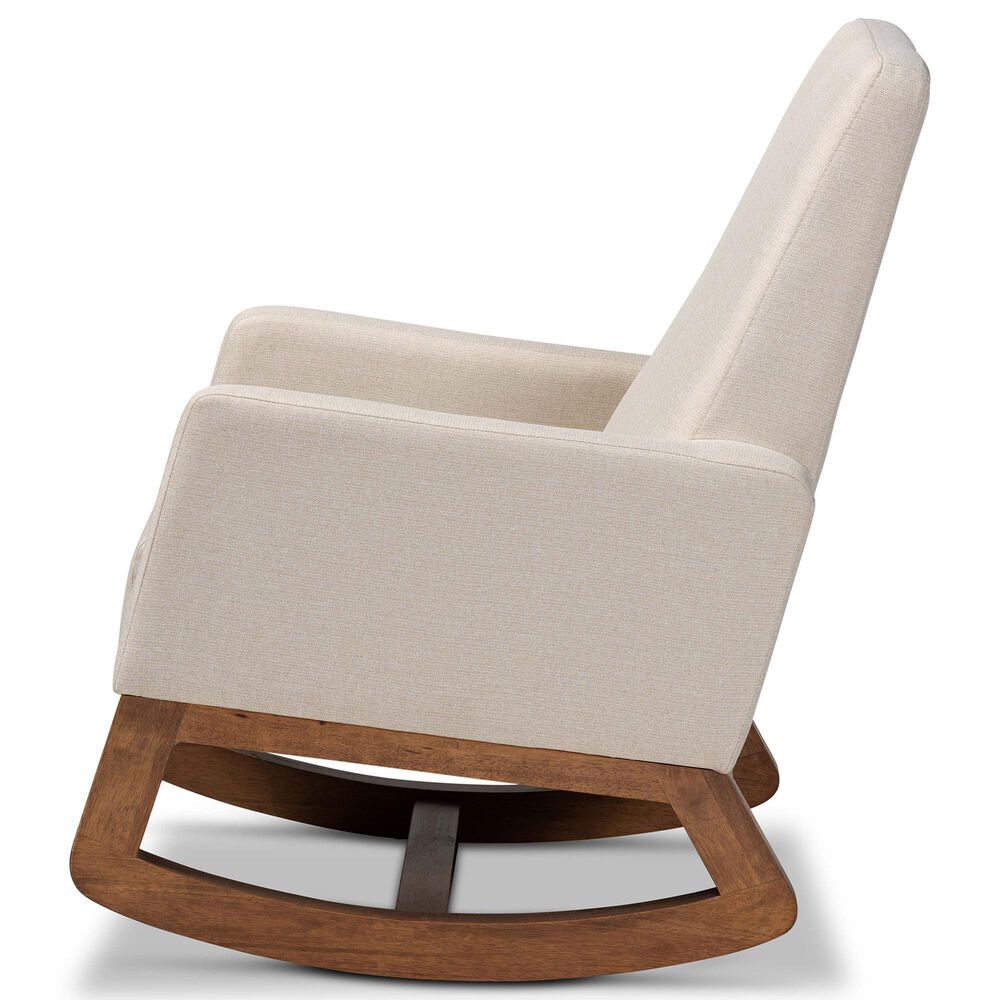 Baxton Studio Yashiya Rocking Chair in Light Beige, , large