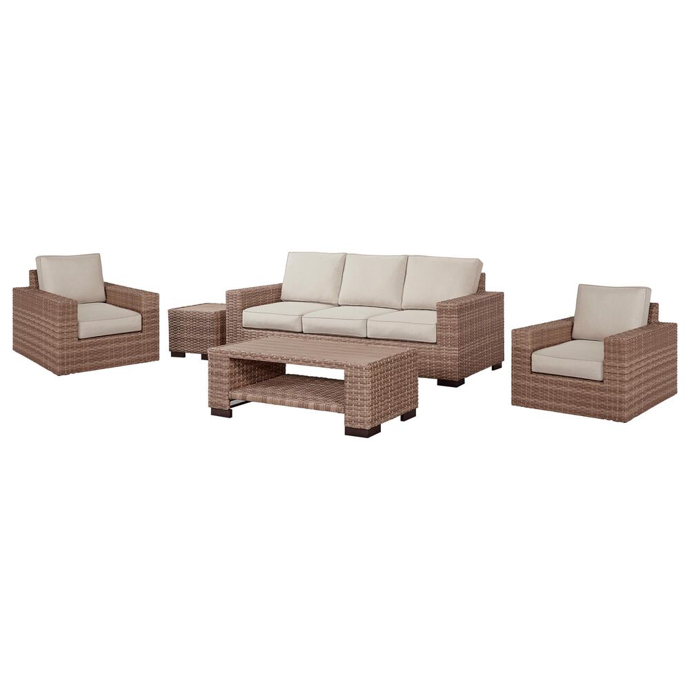 Slate and Company Isla 5-Piece Patio Conversation Set in Abigail Linen, , large