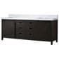 Lexora Home Marsyas 84" Double Bathroom Vanity in Brown with White Quartz Top and Rectangular Sinks, , large
