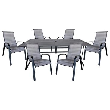 Redline Creation Inc. 7-Piece Patio Dining Set in Matte Black and Gray, , large