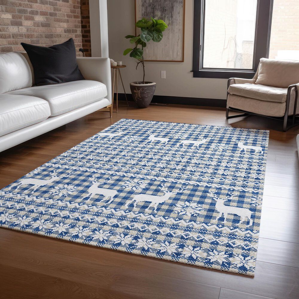 Dalyn Rug Company Wonderland WN28 3&#39; x 5&#39; Navy Indoor/Outdoor Area Rug, , large