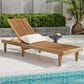 Hearth and Haven Nadine Outdoor Chaise Lounge with Adjustable Back in Teak, , large
