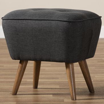 Baxton Studio Petronelle Ottoman in Dark Grey, , large