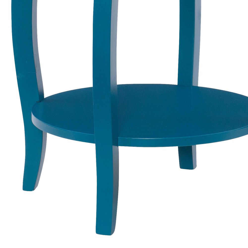 Linon Home Decor Rainbow Round Side Table in Teal, , large