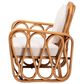 Baxton Studio Tiramisu Arm Chair with Light Honey Rattan in White, , large