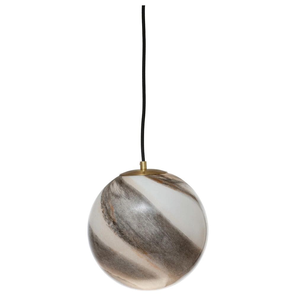 Teak Interiors Metal and Marble Pendant, , large