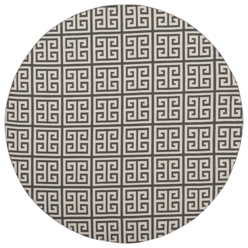 Safavieh Montauk 6' Round Dark Gray and Ivory Area Rug, , large