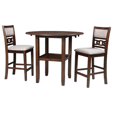 New Heritage Design Gia 3-Piece Round Counter Height Dining Set in Cherry, , large