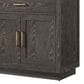 Lexora Home Abbey 36" Single Bathroom Vanity in Brown Oak with 2 cm White Carrara Marble Top and Rectangular Sink, , large