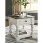 Ashley Havalance End Table in Distressed Vintage White and Weathered Gray, , large