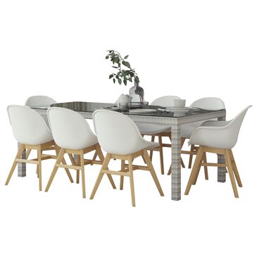Midtown Concepts 9-Piece Dining Set in Grey, Brown and White, , large