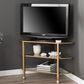 Southern Enterprises Jaymes Corner TV Stand in Soft Gold, , large