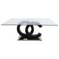 Global Furniture USA Dining Table in Matte Black & Stainless Steel, , large