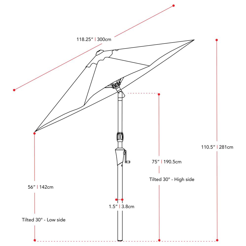 CorLiving 10&#39; UV &amp; Wind Resistant Patio Umbrella in Orange, , large