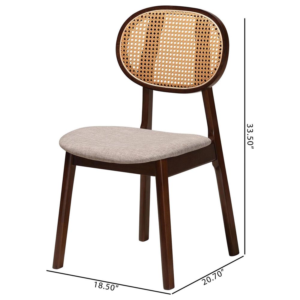 Baxton Studio Darrion Side Chair in Walnut Brown and Light Brown (Set of 2), , large