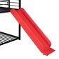 Hearth and Haven Twin over Twin House Bunk Bed with Built-in Slide in Black and Red, , large