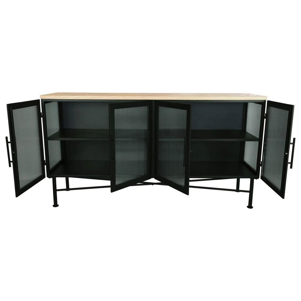 Urban Home Aere Sideboard in Natural Ash and Black, , large
