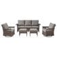 Sunwell Garden 5-Piece Patio Conversation Set with Swivel Chairs in Gray, , large