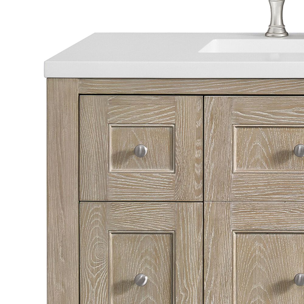 James Martin Vanities Breckenridge 72&quot; Double Vanity in Whitewashed Oak with 3 cm White Zeus Quartz Top, , large