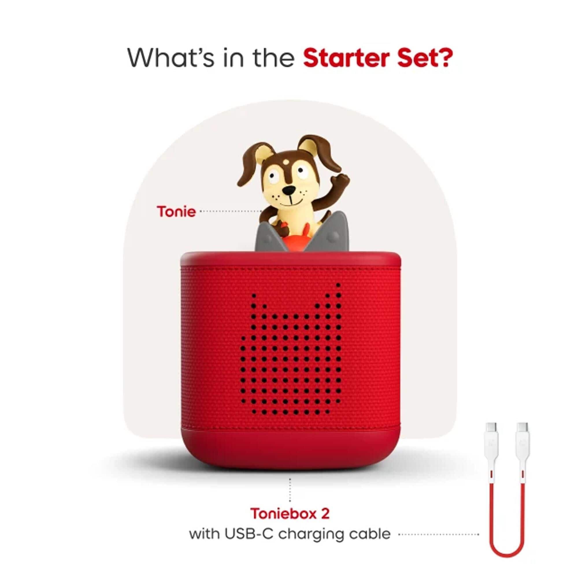 Tonies Toniebox 2 Starter Set - Playtime Puppy (Sunset Red)
