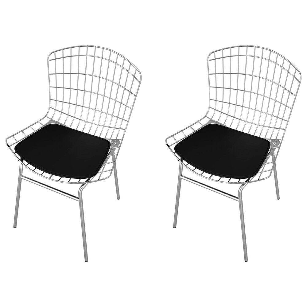 Dayton Madeline 2-Piece Chair with Seat Cushion Set in Silver/Black, , large