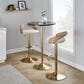 LumiSource Grotto Adjustable Swivel Barstool with Oat Fabric Upholstery in Gold and Whitewashed (Set of 2), , large
